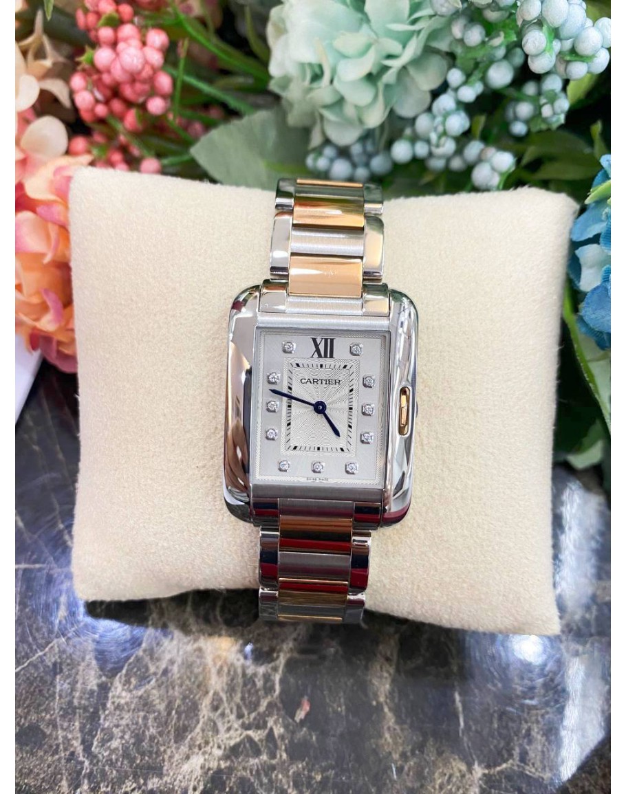 Cartier tank anglaise online with diamonds